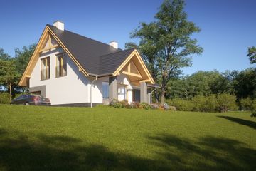 Projekt domu LK&1390 - parterowy z poddaszem dom o powierzchni 129,15 m², dach dwuspadowy - ujęcie 3