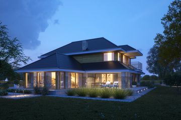 Projekt domu LK&1386 - z pełnym piętrem dom o powierzchni 282,97 m², dach kopertowy - ujęcie 6
