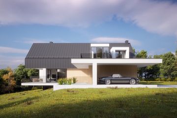 Projekt domu LK&1382 - parterowy z poddaszem dom o powierzchni 188,20 m², dach dwuspadowy - ujęcie 2