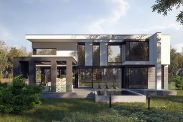 Projekt domu LK&1380 - z pełnym piętrem dom o powierzchni 326,06 m², dach płaski - ujęcie 3