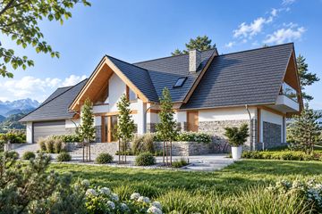 Projekt domu LK&1367 - parterowy z poddaszem dom o powierzchni 280,84 m², dach dwuspadowy - ujęcie 2