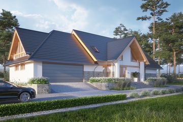 Projekt domu LK&1367 - parterowy z poddaszem dom o powierzchni 280,84 m², dach dwuspadowy - ujęcie 3