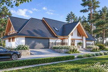 Projekt domu LK&1367 - parterowy z poddaszem dom o powierzchni 280,84 m², dach dwuspadowy - ujęcie 3