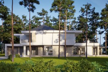 Projekt domu LK&1359 - z pełnym piętrem dom o powierzchni 390,51 m², dach kopertowy - ujęcie 2