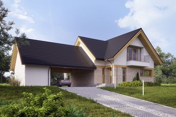 Projekt domu LK&1351 - parterowy z poddaszem dom o powierzchni 158,05 m², dach dwuspadowy - ujęcie 2