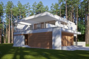 Projekt domu LK&1345 - z pełnym piętrem dom o powierzchni 232,61 m², dach płaski - ujęcie 2