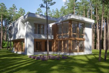 Projekt domu LK&1345 - z pełnym piętrem dom o powierzchni 232,61 m², dach płaski - ujęcie 3