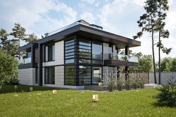 Projekt domu LK&1340 - z pełnym piętrem i poddaszem dom o powierzchni 267,81 m², dach kopertowy - ujęcie 2