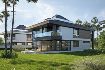 Projekt domu LK&1340 - z pełnym piętrem i poddaszem dom o powierzchni 267,81 m², dach kopertowy - ujęcie 3