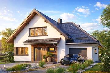  Projekt domu APS 162 NEW wariant 2 (LUA1694) - projekt domu parterowego z poddaszem - Zdjęcie 2