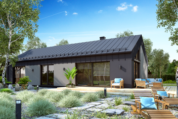 Projekt domu Ka237 - parterowy dom o powierzchni 117,24 m², dach dwuspadowy - ujęcie 2