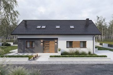  Projekt domu Rectus III (SLS1171) - projekt domu parterowego z poddaszem - Zdjęcie 1