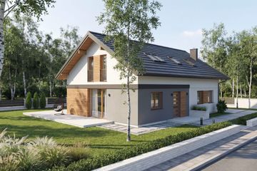  Projekt domu Rectus III (SLS1171) - projekt domu parterowego z poddaszem - Zdjęcie 3