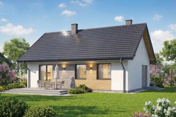  Projekt domu Parterowy klasyk 60 (GDF1014) - projekt domu parterowego - Zdjęcie 2