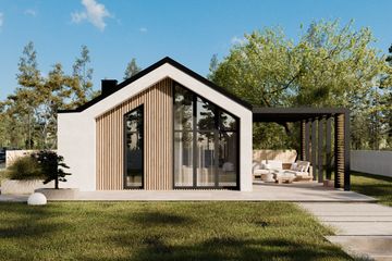 Projekt domu Stodoła parterowa - parterowy dom o powierzchni 79,30 m², dach dwuspadowy - ujęcie 2