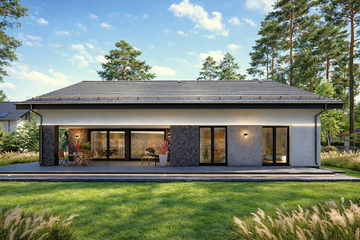 Projekt domu Luna - parterowy dom o powierzchni 130,51 m², dach dwuspadowy - ujęcie 5