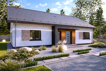 Projekt domu Luna - parterowy dom o powierzchni 130,51 m², dach dwuspadowy - ujęcie 7