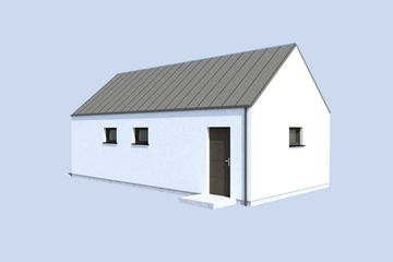 Projekt budynku gospodarczego G365 budynek gospodarczy - parterowy dom o powierzchni 35,27 m², dach dwuspadowy - ujęcie 4