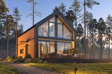  Projekt domu MG 3 wariant 18 drewniany (WAH2174) - projekt domu parterowego z poddaszem - Zdjęcie 1