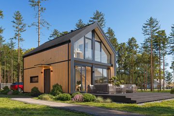  Projekt domu MG 3 wariant 18 drewniany (WAH2174) - projekt domu parterowego z poddaszem - Zdjęcie 2