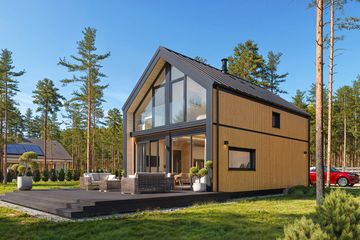  Projekt domu MG 3 wariant 18 drewniany (WAH2174) - projekt domu parterowego z poddaszem - Zdjęcie 3