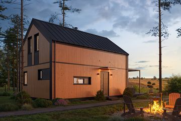  Projekt domu MG 3 wariant 18 drewniany (WAH2174) - projekt domu parterowego z poddaszem - Zdjęcie 4