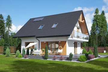  Projekt domu Thiago (KZM1012) - projekt domu parterowego z poddaszem - Zdjęcie 1