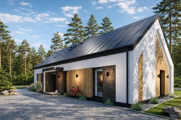 Projekt domu Prosty 2 - parterowy dom o powierzchni 105,85 m², dach dwuspadowy - ujęcie 2