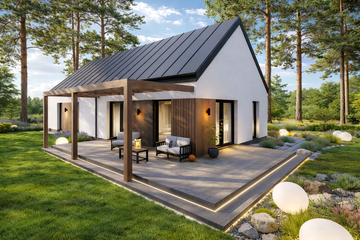 Projekt domu Prosty 2 - parterowy dom o powierzchni 105,85 m², dach dwuspadowy - ujęcie 3