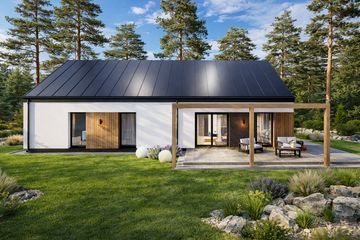 Projekt domu Prosty 2 - parterowy dom o powierzchni 105,85 m², dach dwuspadowy - ujęcie 5