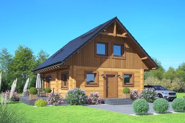  Projekt domu Gładyszowo aa 70 dw (KRP2831) - projekt domu parterowego z poddaszem - Zdjęcie 1