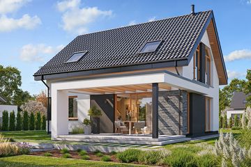  Projekt domu Przyjemny 5 (WAH2175) - projekt domu parterowego z poddaszem - Zdjęcie 1