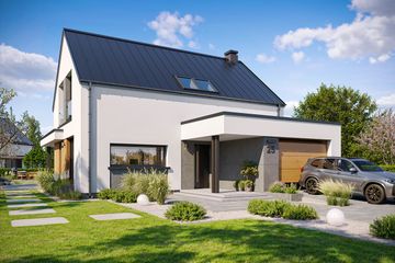  Projekt domu Przyjemny 6 (WAH2176) - projekt domu parterowego z poddaszem - Zdjęcie 1