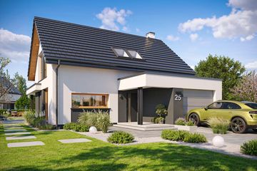  Projekt domu Przyjemny 7 (WAH2177) - projekt domu parterowego z poddaszem - Zdjęcie 1