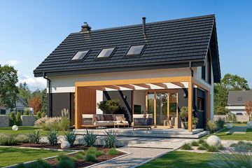  Projekt domu Przyjemny 8 (WAH2178) - projekt domu parterowego z poddaszem - Zdjęcie 4