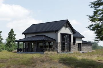 Projekt domu FarmHouse One plus - parterowy z poddaszem dom o powierzchni 216,16 m², dach dwuspadowy - ujęcie 3