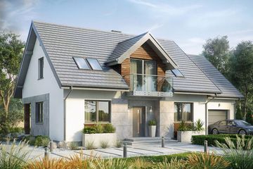 Projekt domu Krajobrazy 144 - parterowy z poddaszem dom o powierzchni 153,09 m², dach dwuspadowy - ujęcie 2
