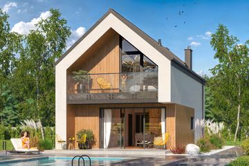  Projekt domu Nastka 2 (WOE1223) - projekt domu parterowego z poddaszem - Zdjęcie 1