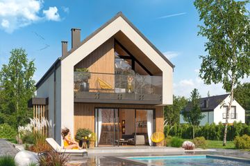  Projekt domu Nastka 2 (WOE1223) - projekt domu parterowego z poddaszem - Zdjęcie 2