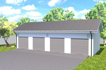 Projekt garażu Planujdom GŻ21 - parterowy dom o powierzchni 98,05 m², dach dwuspadowy, koszt budowy 225 515 zł - ujęcie frontu