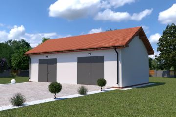 Projekt garażu Planujdom GŻ46 - parterowy dom o powierzchni 64,48 m², dach dwuspadowy - ujęcie 2