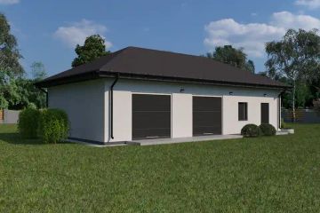 Projekt garażu Planujdom GŻ64 - parterowy dom o powierzchni 104,76 m², dach kopertowy - ujęcie 2