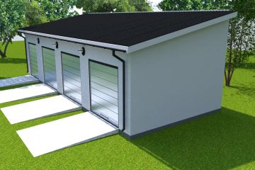 Projekt budynku gospodarczego Planujdom G01 - parterowy dom o powierzchni 95,35 m², dach jednospadowy - ujęcie 3