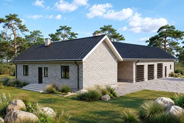 Projekt budynku gospodarczego Planujdom G02 - parterowy dom o powierzchni 239,78 m², dach wielospadowy - ujęcie 2