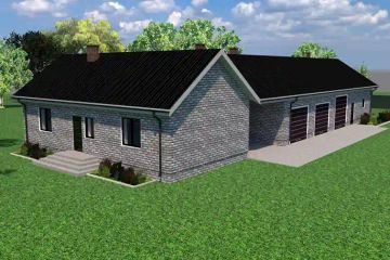 Projekt budynku gospodarczego Planujdom G02 - parterowy dom o powierzchni 239,78 m², dach wielospadowy - ujęcie 3
