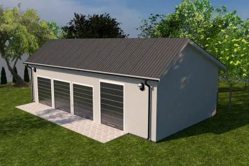 Projekt budynku gospodarczego Planujdom G03 - parterowy dom o powierzchni 96,46 m², dach dwuspadowy - ujęcie 3