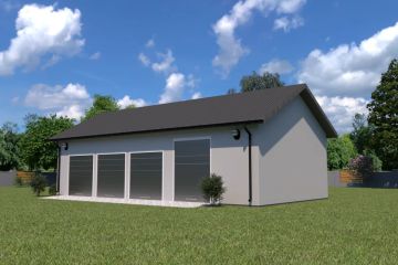 Projekt budynku gospodarczego Planujdom G03 ver1 - parterowy dom o powierzchni 96,46 m², dach dwuspadowy - ujęcie 2