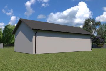 Projekt budynku gospodarczego Planujdom G03 ver1 - parterowy dom o powierzchni 96,46 m², dach dwuspadowy - ujęcie 3