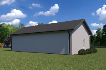 Projekt budynku gospodarczego Planujdom G03 ver1 - parterowy dom o powierzchni 96,46 m², dach dwuspadowy - ujęcie 4