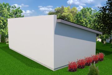 Projekt budynku gospodarczego Planujdom G05 - parterowy dom o powierzchni 59,10 m², dach jednospadowy - ujęcie 2